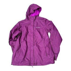 Columbia Omni-Tech Waterproof Rain‎ Jacket Women’s Small Purple Hooded